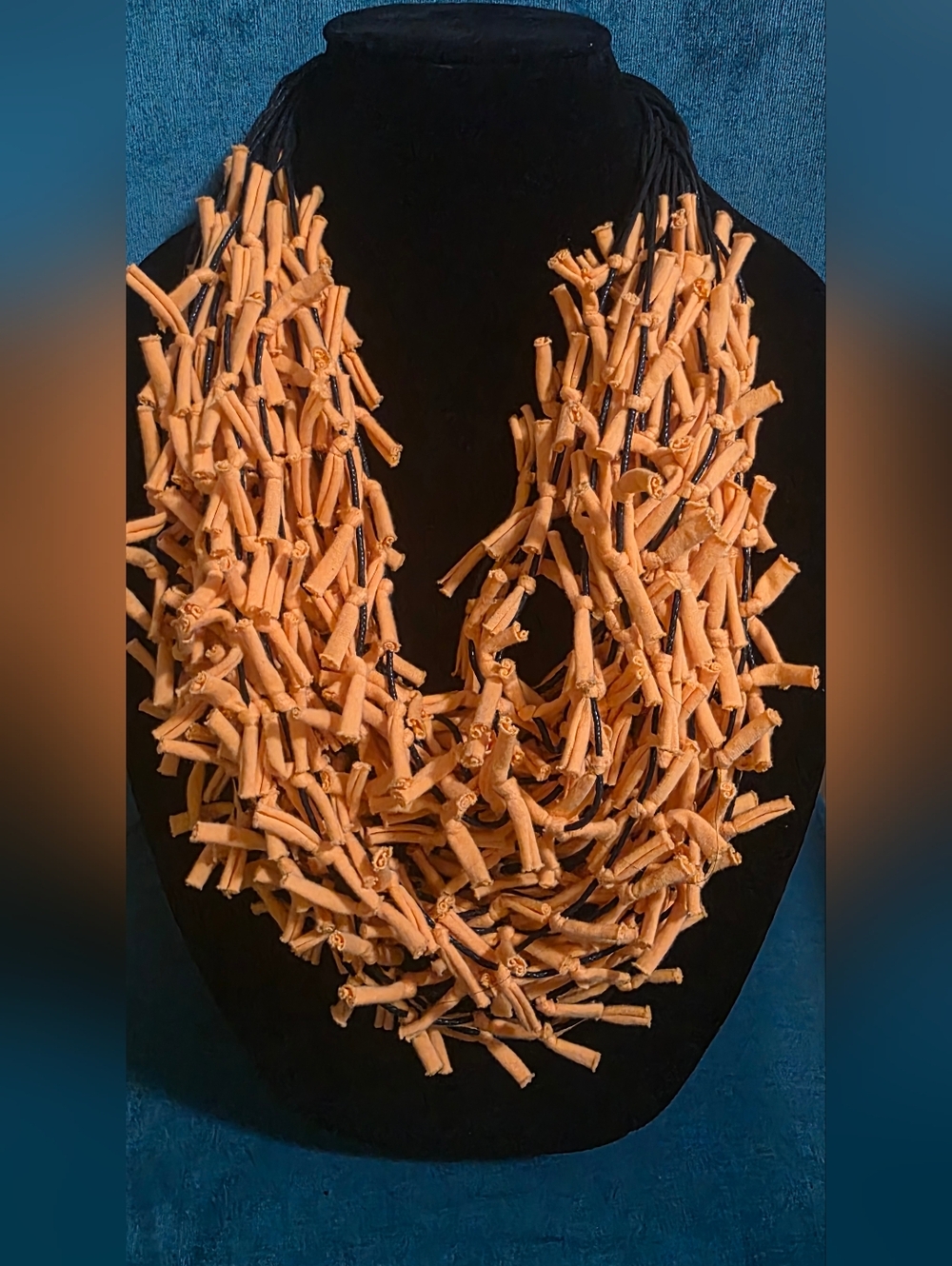Multi-Strand Pumpkin Statement Necklace